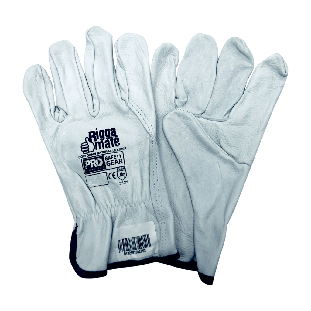 Riggers Gloves Cowgrain Natural Leather -Xl (12 Pack)
