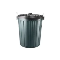 Gb-55Plas Garb Bin Set Plas Grn 55Lt