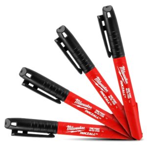 Milwaukee Inkzall Black Fine Point Marker 4 Pack