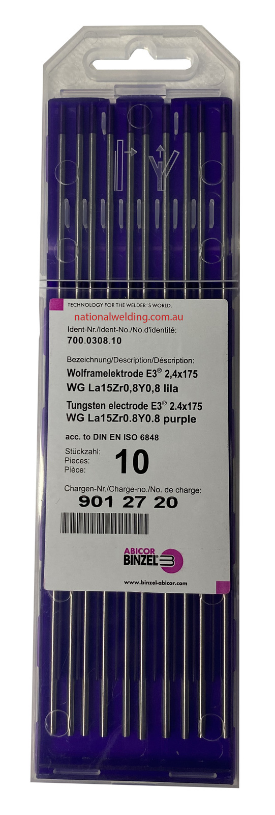 2.4 Rare Earth E3 Tig Tungstens Electrodes Pkt10