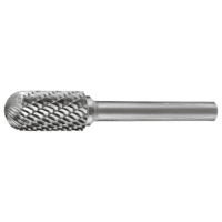 1/2" Carbide Burr - Cyl Cb-Sc5 Ball Nose 1/4" Shank