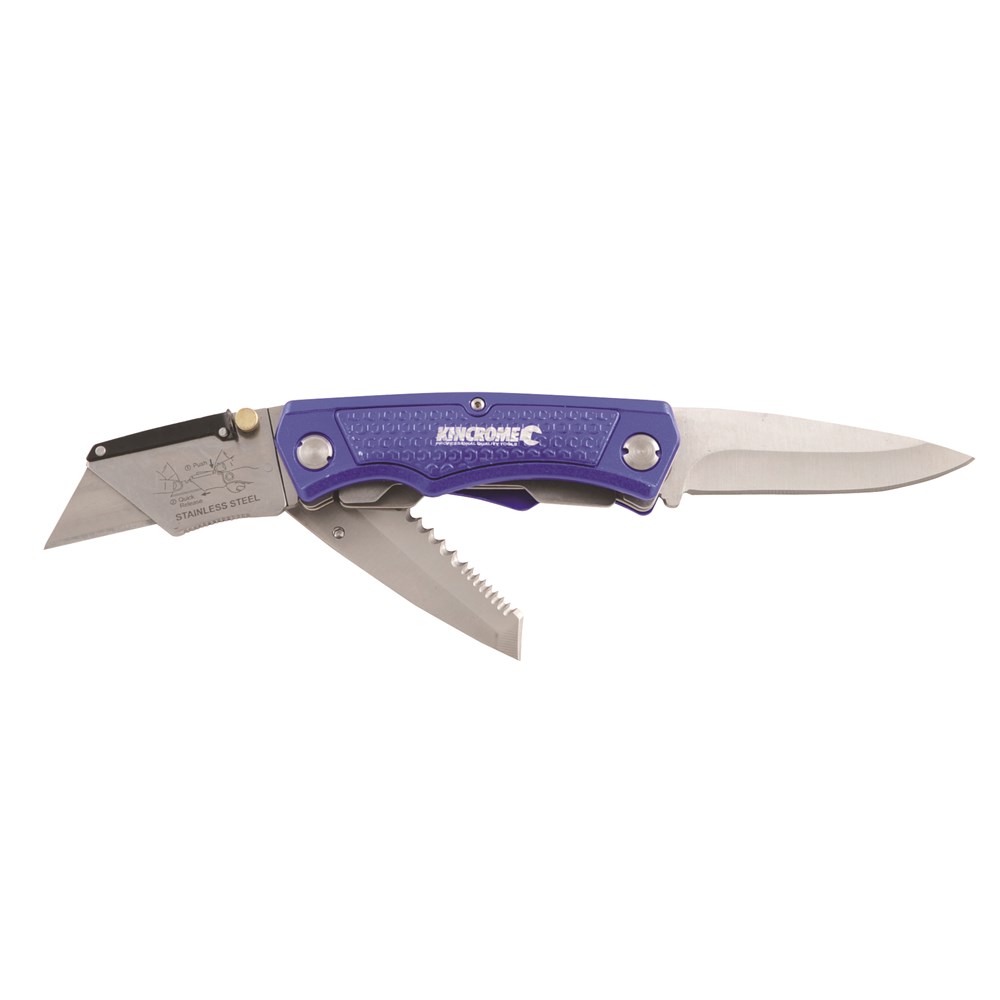 Folding Utility Knife - Tri-Blade Lockback