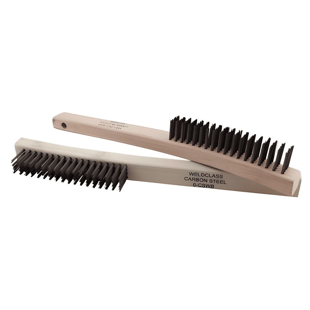 WIRE BRUSH 4ROW WOOD HDL - WELDCLASS