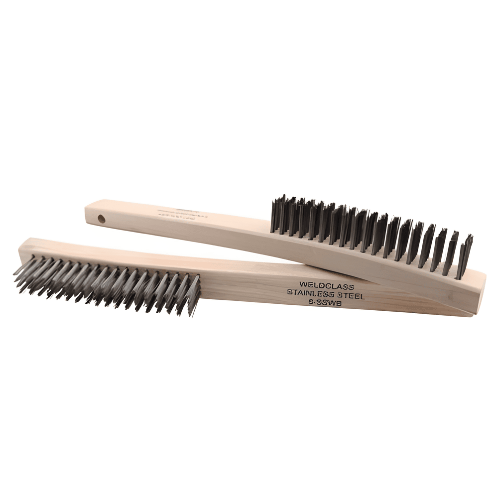 WIRE BRUSH 4ROW WOOD HDL S/S - WELDCLASS