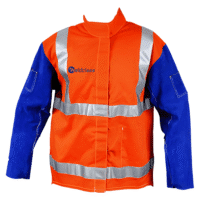 Promax Welders Jacket Hi Viz Leath/Sleeves,4Xl-Harness