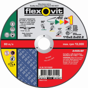 125X2.2X22 A46S-BF ALL IN ONE CUT OFF WHEEL