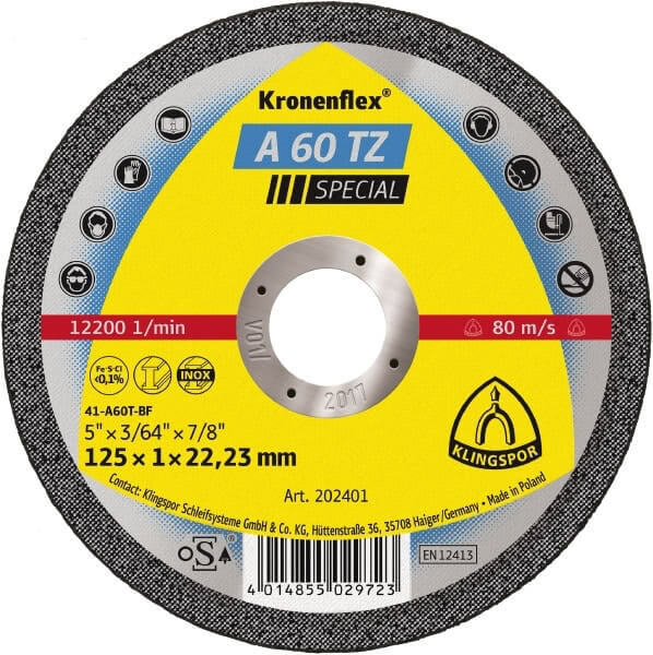 CUTTING DISC 125X1.0X22.2 INOX METAL