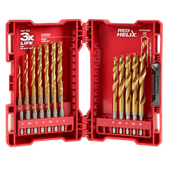 Shockwave Red Helix Titanium Drill Set 19 Pc Kit