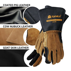 Kamelo Tig Welding Gloves Leather Padded X/Lrg