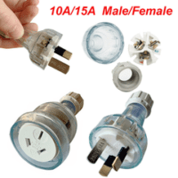 10Amp Female 3 Pin Socket H/Duty Transparent
