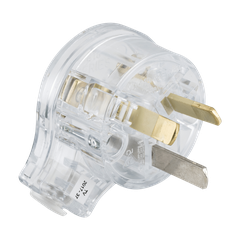 10Amp Male 3 Pin Plug H/Duty Transparent