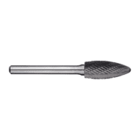 1/2In Flame Carbide Burr, 1/4In Shank Dia.