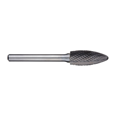 1/2In Flame Carbide Burr, 1/4In Shank Dia.