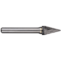 5/8In Pointed Cone Carbide Burr, 1/4In Shank Dia.