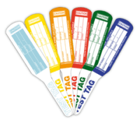 Test Tags, S/Laminating Rect Rainbow (25