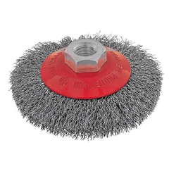 Itm Crimp Wire Bevel Brush Stainless Steel 100Mm, Multi Thre